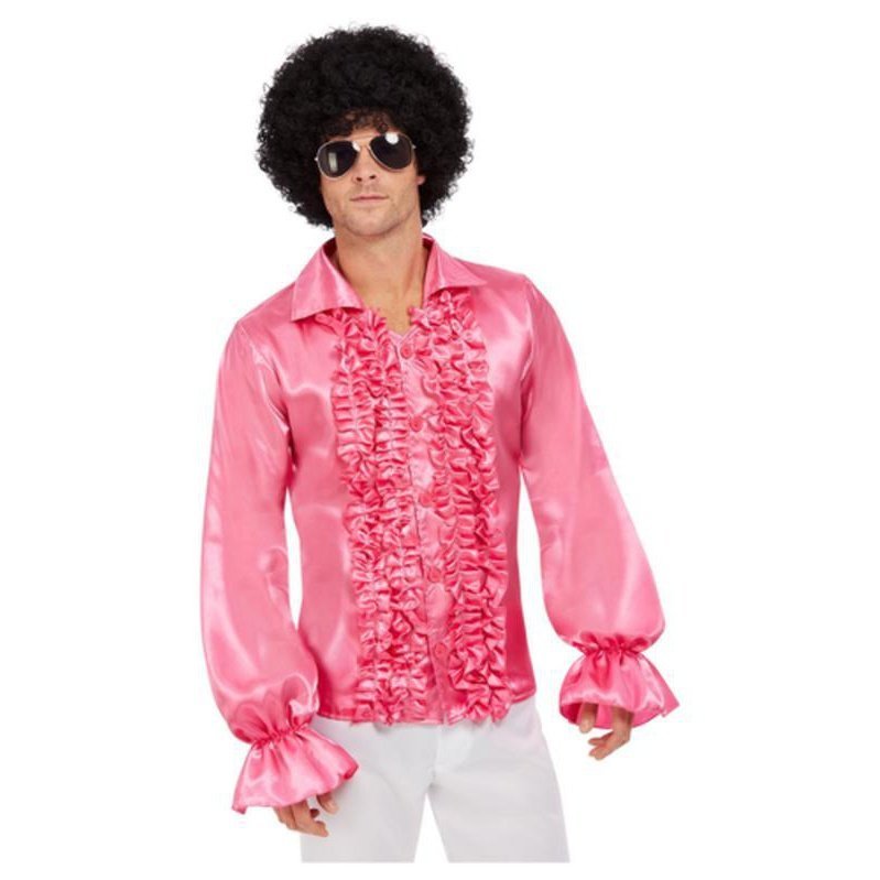 60's Ruffled Shirt, Hot Pink - Jokers Costume Mega Store