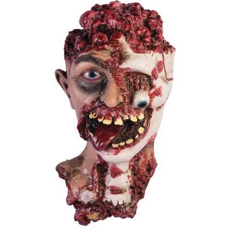 Rotted Zombie Head Prop-Halloween Props and Decorations-Jokers Costume Mega Store