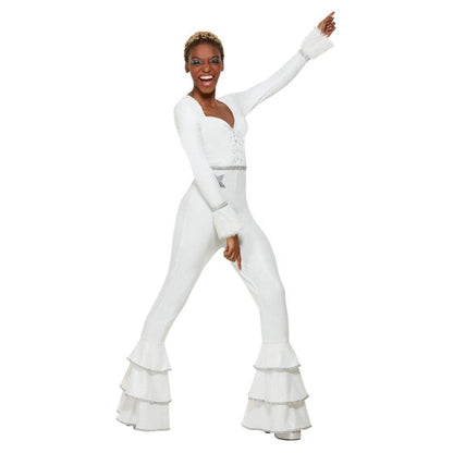 70s Deluxe Glam Costume, White - Jokers Costume Mega Store