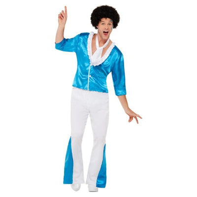 70s Super Glam Costume, Blue - Jokers Costume Mega Store