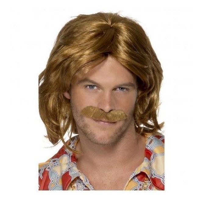 70s Super Trouper Wig & Moustache - Jokers Costume Mega Store