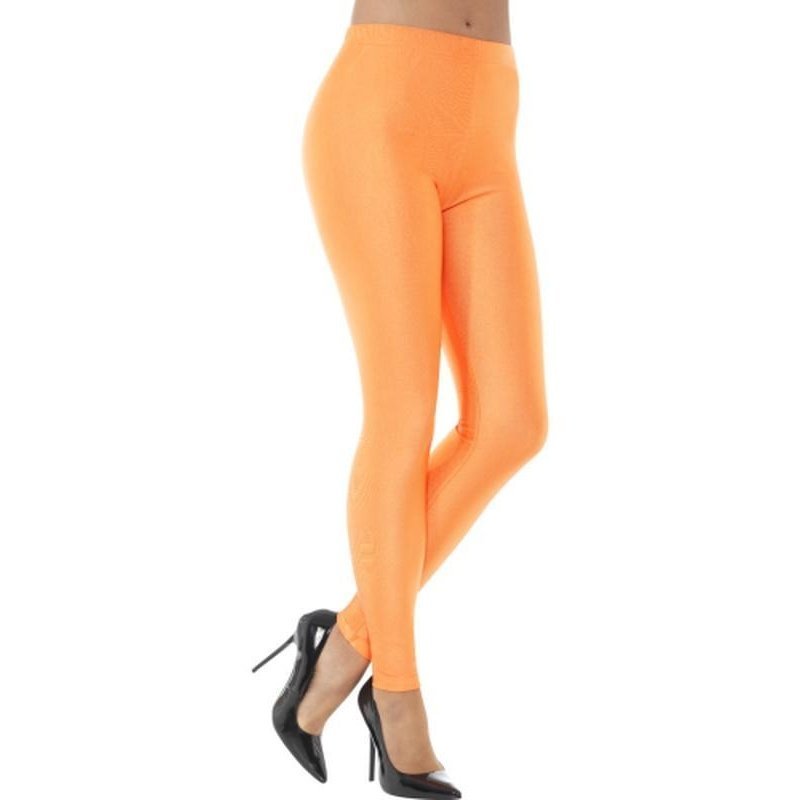 80s Disco Spandex Leggings - Neon Orange - Jokers Costume Mega Store