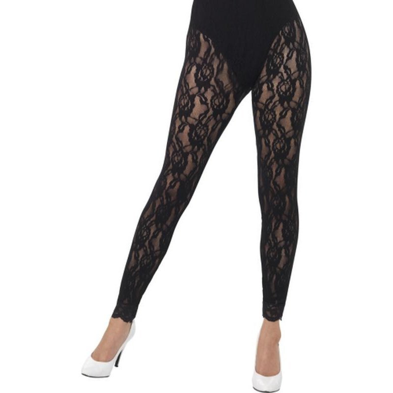 80s Lace Leggings, Black - Jokers Costume Mega Store