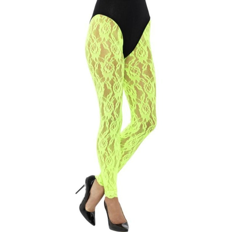 80s Lace Leggings, Neon Green - Jokers Costume Mega Store