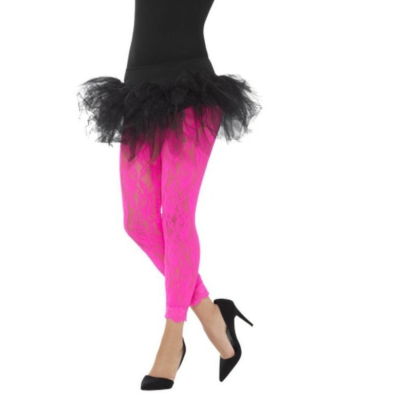 80s Lace Leggings, Neon Pink - Jokers Costume Mega Store