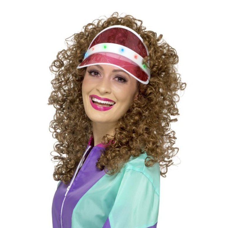80s Light Up Visor, Pinks - Jokers Costume Mega Store