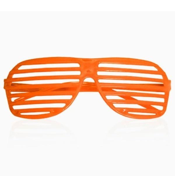 80s Slot Glasses - Fluoro Orange - Jokers Costume Mega Store