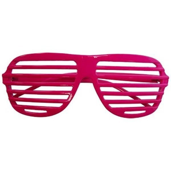 80s Slot Glasses - Neon Pink - Jokers Costume Mega Store