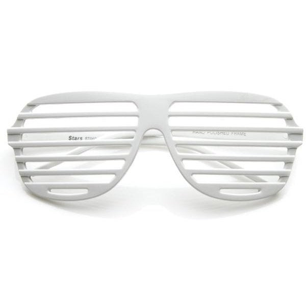 80s Slot Glasses - White. - Jokers Costume Mega Store