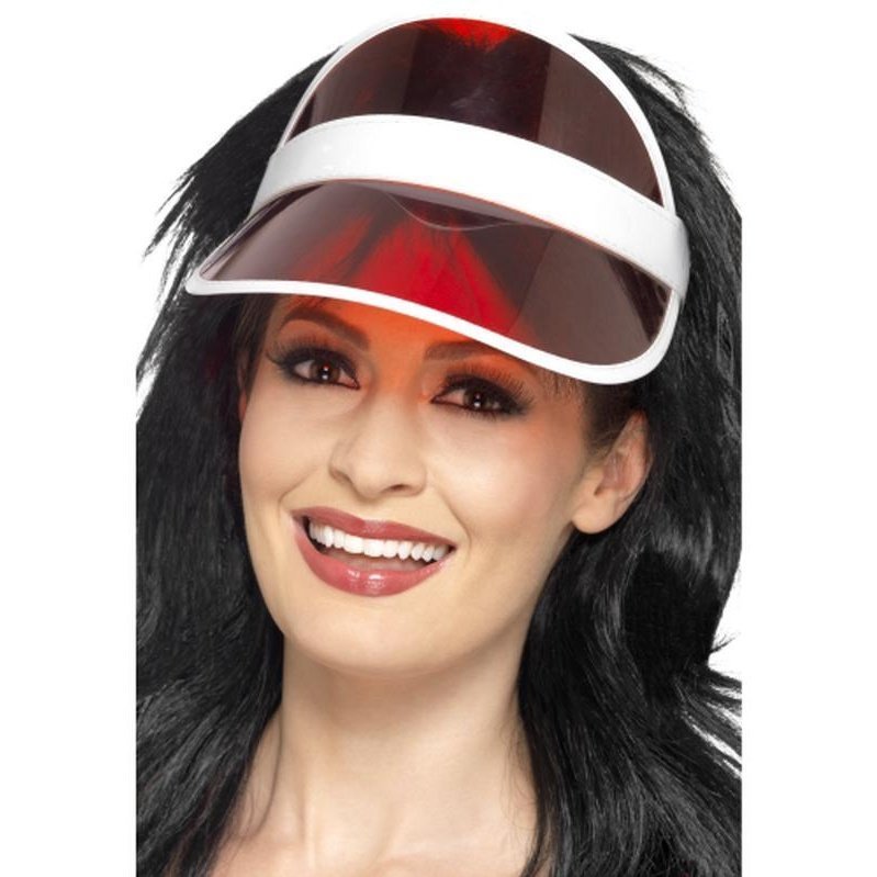 80s Sun Visor - Red - Jokers Costume Mega Store