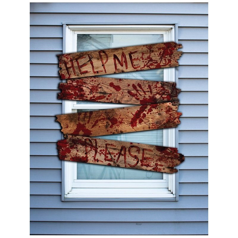 Haunted Window Boards - Blood Stained.