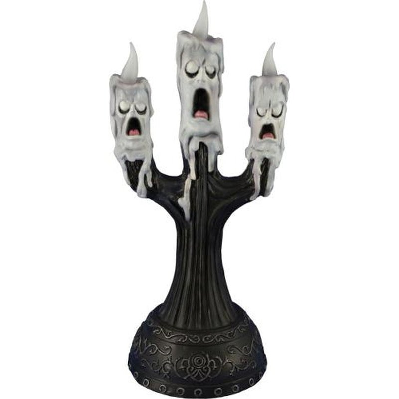 15" Ghost Candle With Faces Animated Prop-Halloween Props and Decorations-Jokers Costume Mega Store