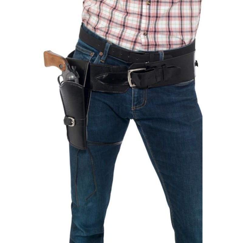 Adult Faux Leather Single Holster With Belt - Jokers Costume Mega Store