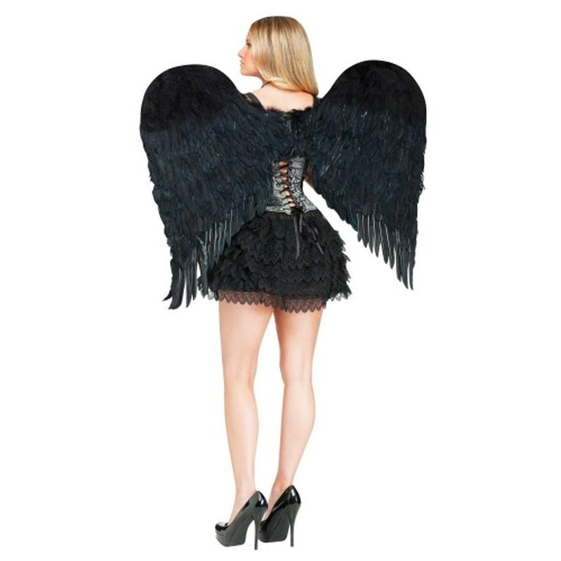 Adult Feather Angel Wings Black - Jokers Costume Mega Store