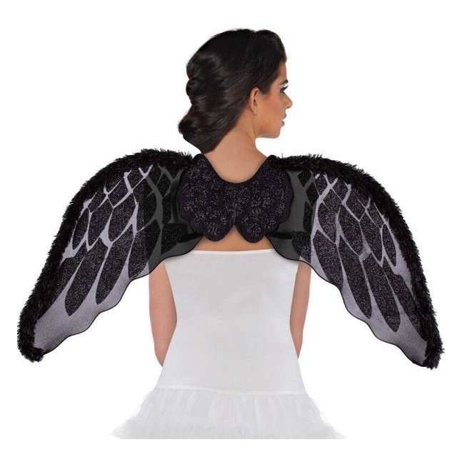 Angel Wings Black Marabou Faux Fur - Jokers Costume Mega Store