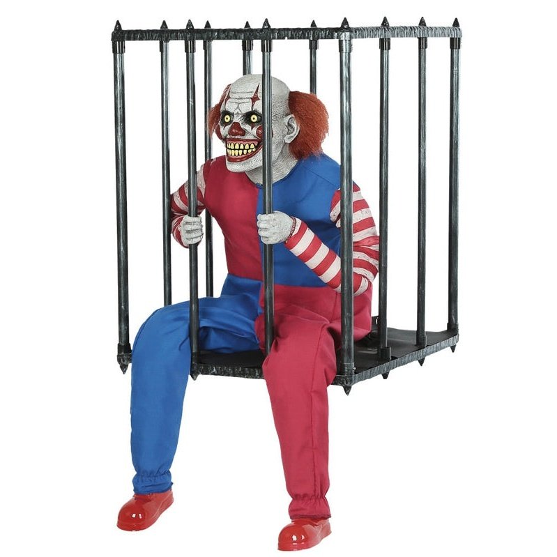 Animated Caged Clown Walk Around Costume - Jokers Costume Mega Store