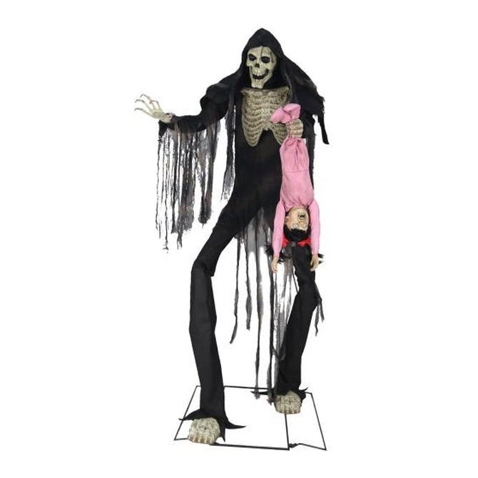 Animated Towering Boogey Man With Kid Prop - Jokers Costume Mega Store