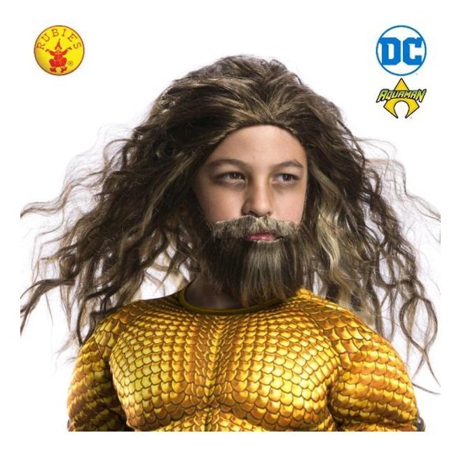 AQUAMAN BEARD & WIG SET, CHILD-Wigs-Jokers Costume Mega Store