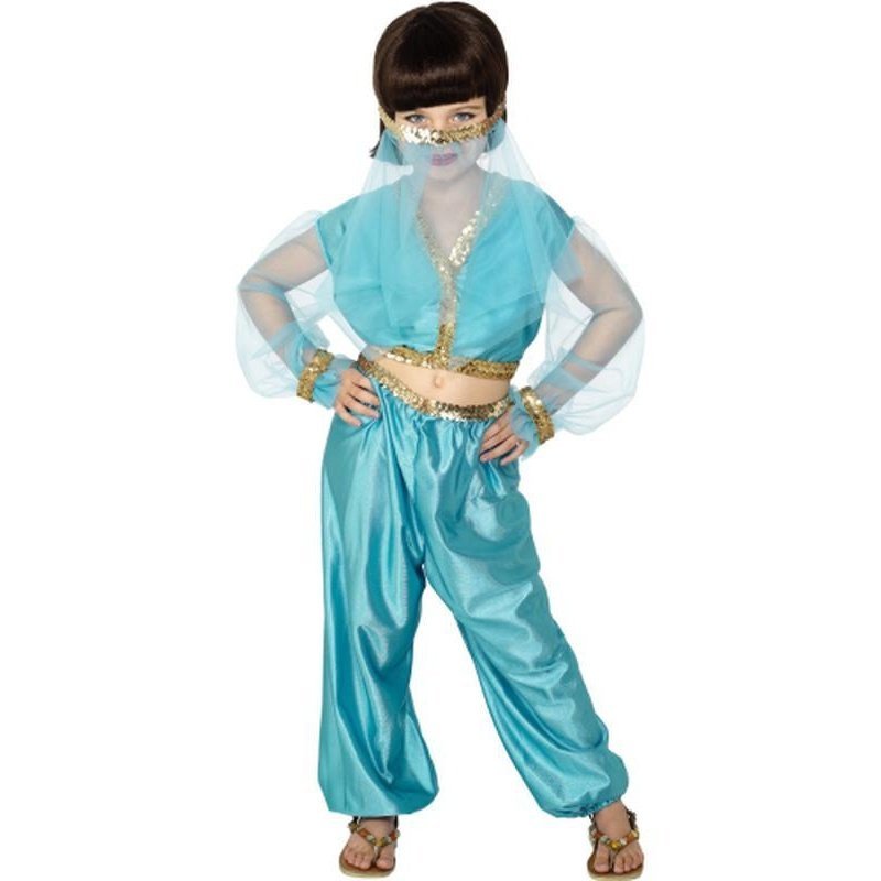 Arabian Princess Costume, Blue, includes Trousers, Top & Headpiece - Jokers Costume Mega Store