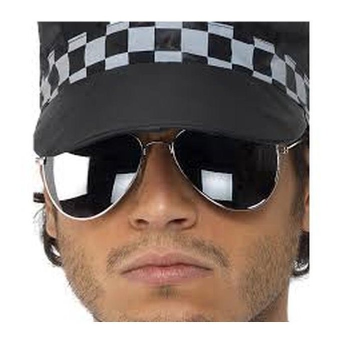 Aviator Specs, Mirror - Silver Mirror, Silver & Black - Jokers Costume Mega Store