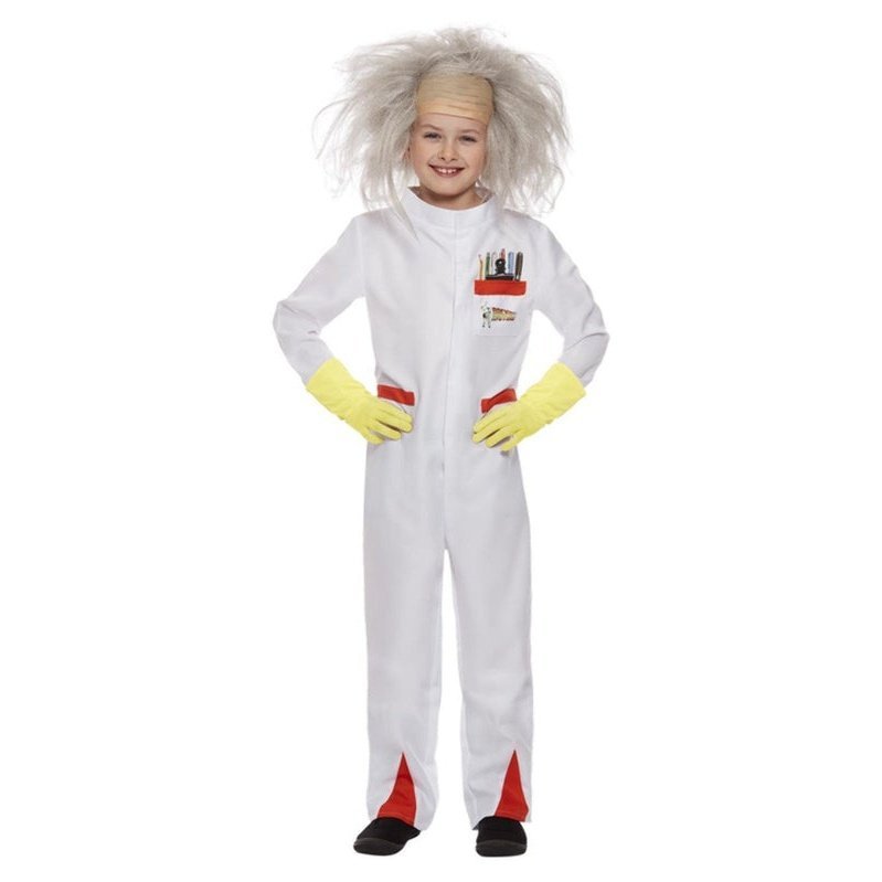 Back To The Future Doc Costume, Child, White - Jokers Costume Mega Store