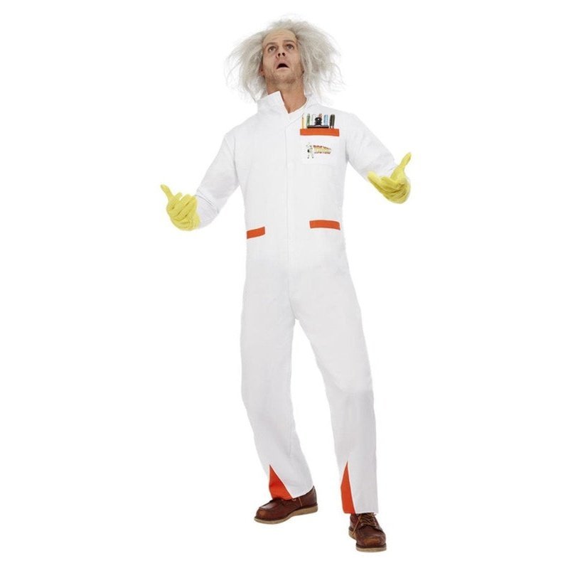 Back To The Future Doc Costume, White - Jokers Costume Mega Store