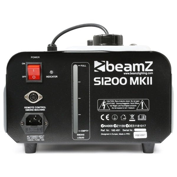 Beamz S1200 Mk2 Smoke Machine 1200 W - Jokers Costume Mega Store