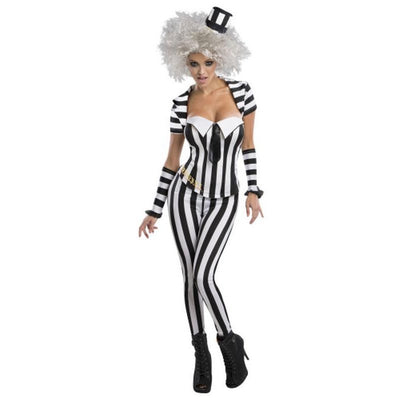 Beetlejuice Secret Wishes Blk/Wht Corset Size Xs - Jokers Costume Mega Store