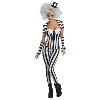 Beetlejuice Secret Wishes Blk/Wht Corset Size Xs - Jokers Costume Mega Store