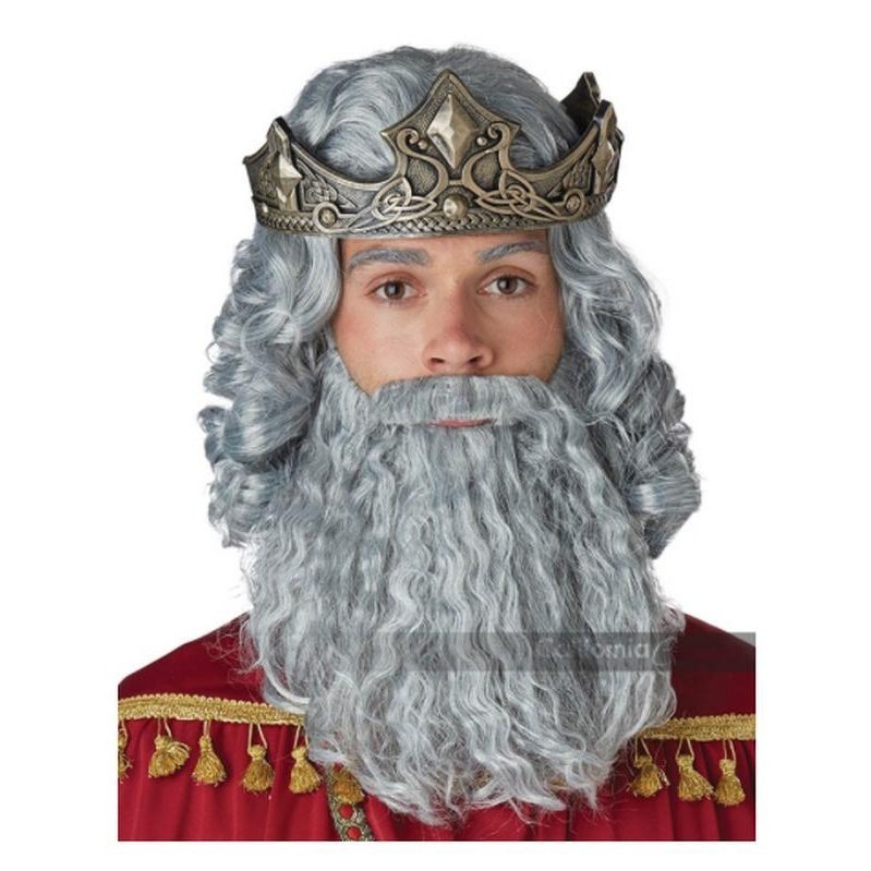 Biblical King Wig & Beard/Adult Grey - Jokers Costume Mega Store