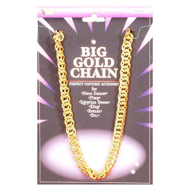 Big Gold Pimp Chain - 100cm - Jokers Costume Mega Store