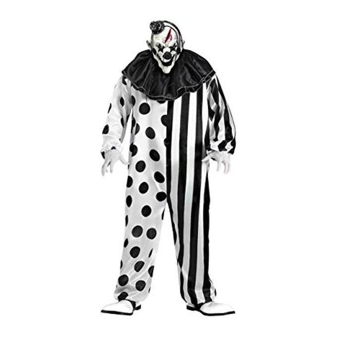 Black and White Clown Suit with mask - Jokers Costume Mega Store