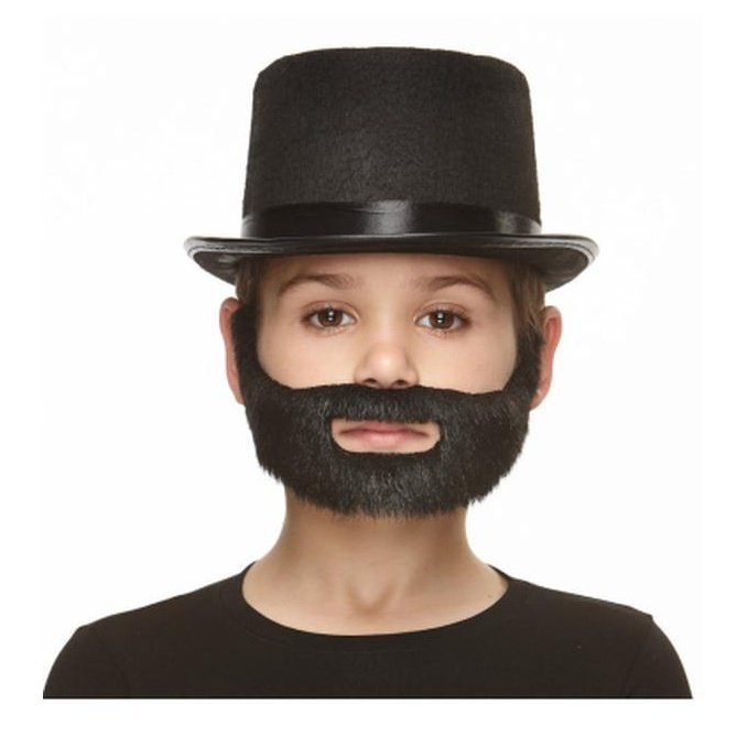 Black Bushy Beard With Moustache And Sideburns Small - Jokers Costume Mega Store