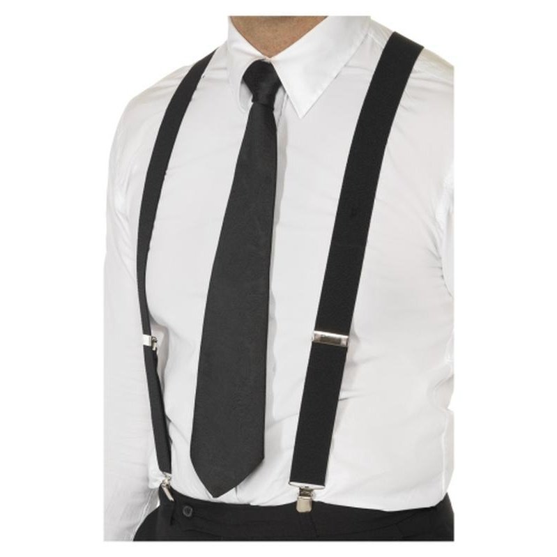 Black Elasticated Braces - Jokers Costume Mega Store
