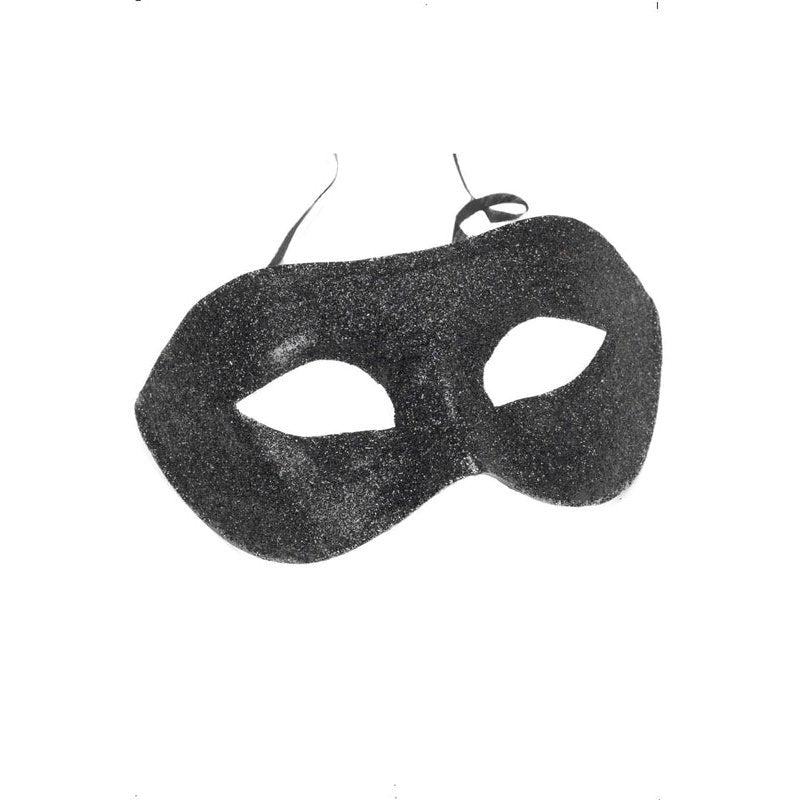 Black Gino Glitter Eyemask - Jokers Costume Mega Store