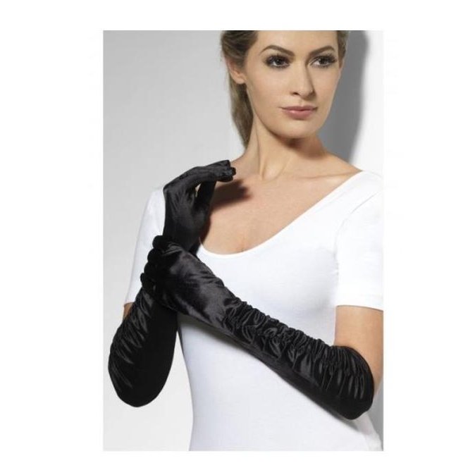 Black Long Temptress Gloves - Jokers Costume Mega Store