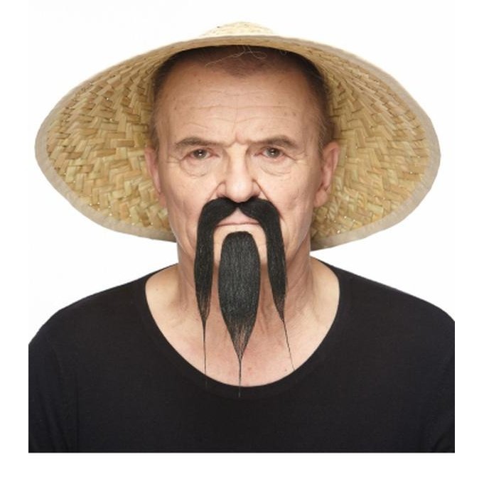 Black Oriental Beard And Moustache - Jokers Costume Mega Store