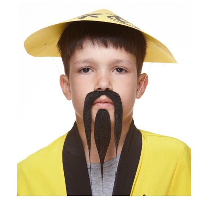 Black Oriental Beard And Moustache Small - Jokers Costume Mega Store
