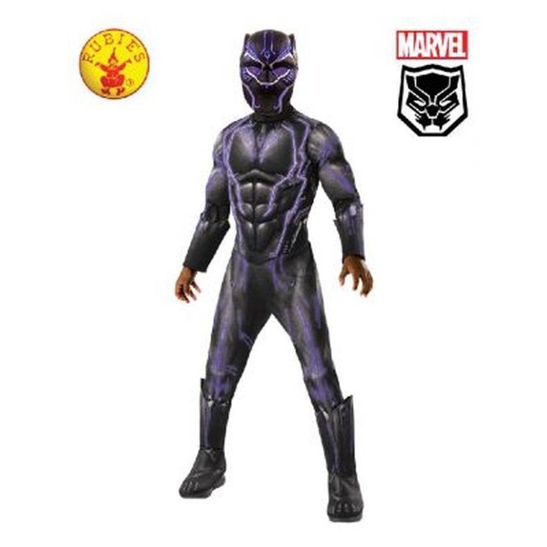 Black Panther Super Deluxe Battle Costume, Child 8 10 Yr - Jokers Costume Mega Store