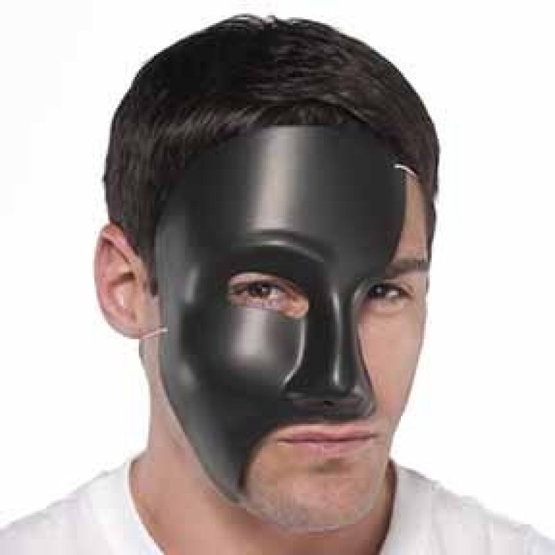 Black Phantom Mask - Jokers Costume Mega Store