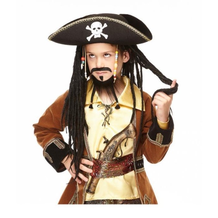 Black Pirate Beard And Moustache Small - Jokers Costume Mega Store