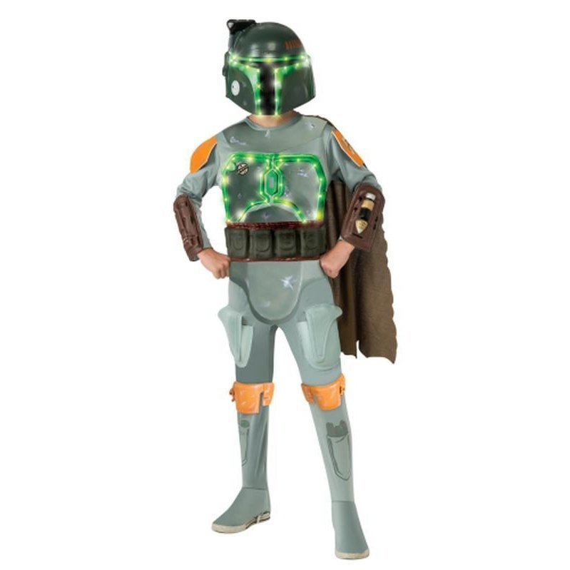 Boba Fett Star Wars Deluxe Light Up Child Size L - Jokers Costume Mega Store