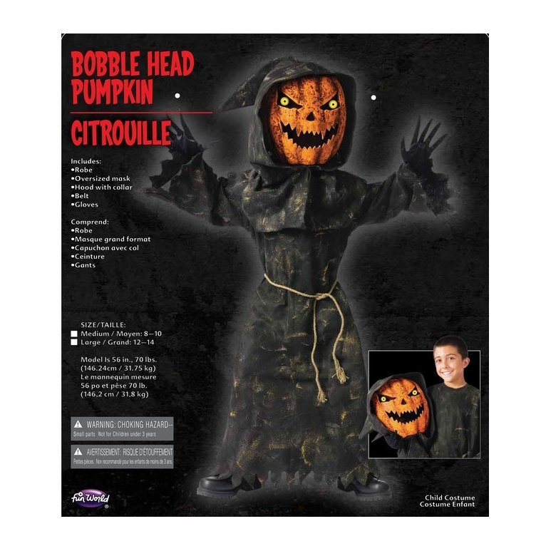 Bobble Head Pumpkin - Jokers Costume Mega Store