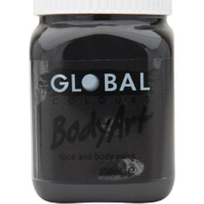 Body Art 200ml Jar - BLACK - Jokers Costume Mega Store