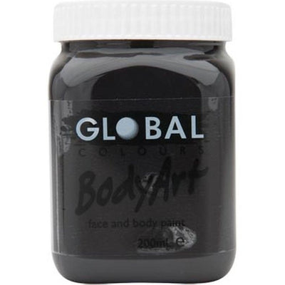 Body Art 200ml Jar - BLACK - Jokers Costume Mega Store