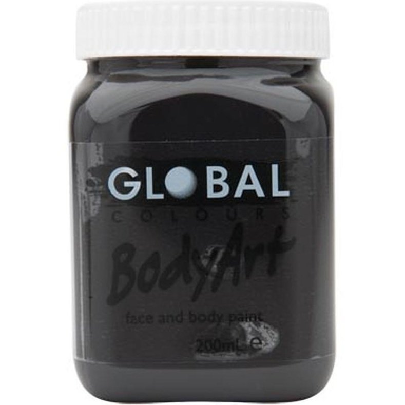 Body Art 200ml Jar - BLACK - Jokers Costume Mega Store