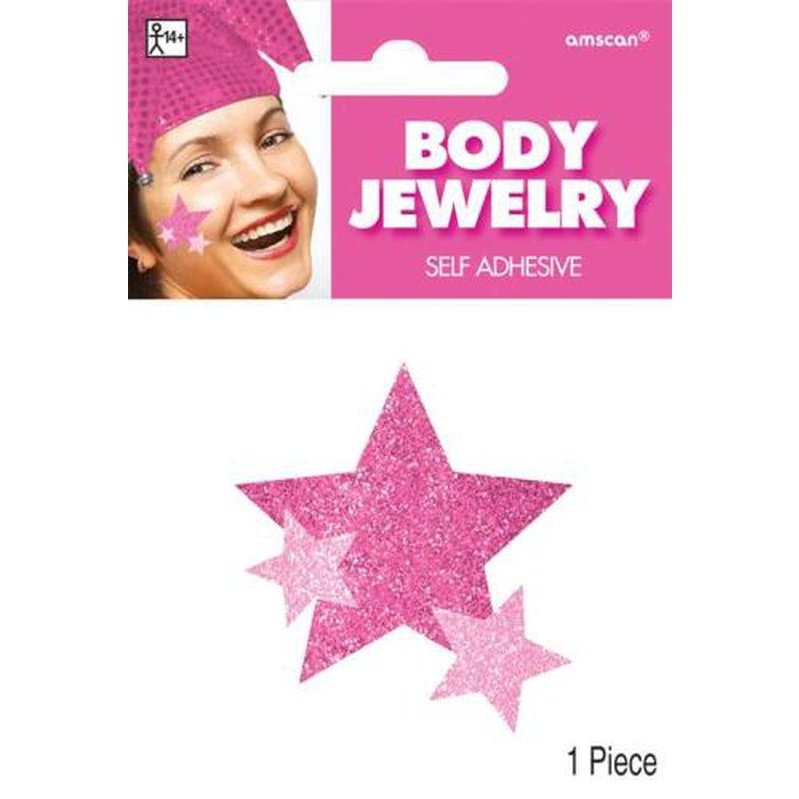 Body Jewelry Stars Pink - Jokers Costume Mega Store