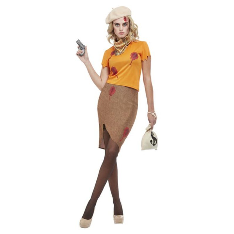 Bonnie Zombie Gangster Costume, Orange - Jokers Costume Mega Store