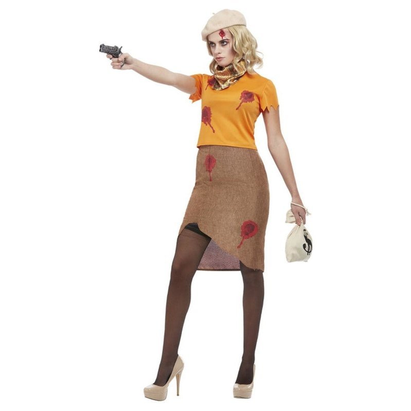 Bonnie Zombie Gangster Costume, Orange - Jokers Costume Mega Store