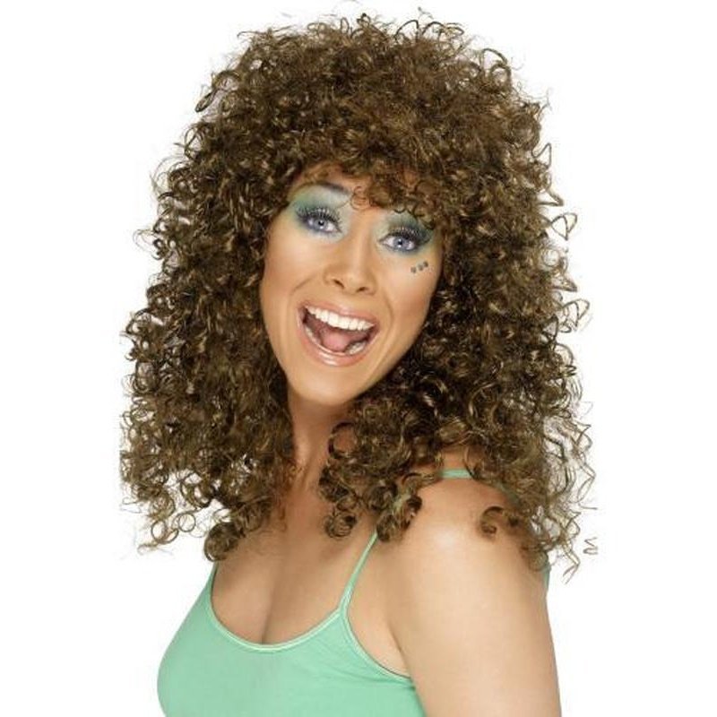 Boogie Babe Wig - Brown, Long - Jokers Costume Mega Store